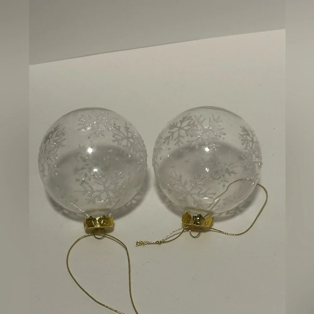 Vintage Glass Ornaments with Snowflake Design